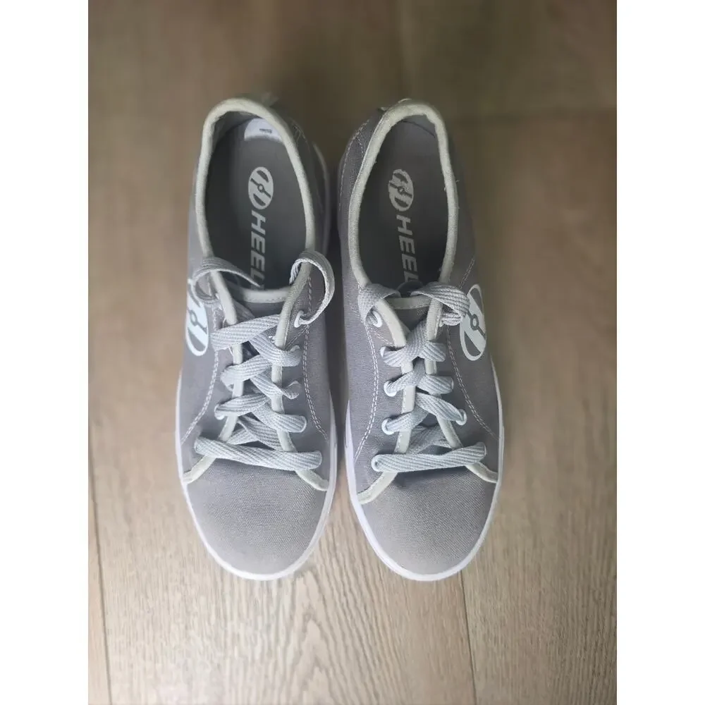 Heelys Pro 2.0 Canvas Skate Shoes Men's Size 7 Gray White HES10455 With Wheels